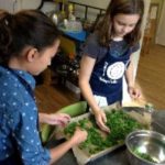 girls cooking healthy foods
