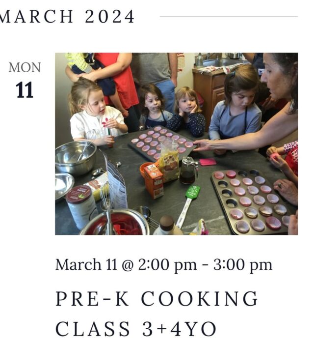Two spots left in our pre-k cooking class. Link in bio/events #kidscookingclass #cookingclass #hudsonvalley #westchesterkids