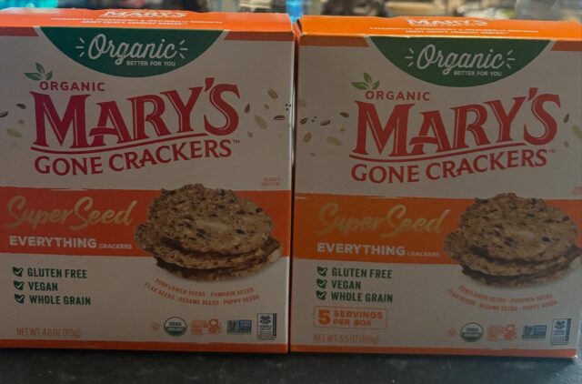Just picked up a box of Mary’s Gone Crackers at Whole Foods today and noticed something sneaky...

Same box. Same design. But now it’s 4 ounces instead of 5.5 ounces!

And get this — the older 5.5 oz box had a clear label: “5 servings per box.”
The new one? No mention of servings… just 27% less product for the same price.  @marysgonecrackers I hate being duped! I recommend your product to all my clients. $ 6 for 4 ounces, ouch!!! #betransparent #healthcoach #cookingclass #organicfood #glutenfree #cookyourownfood #teachingkitchen