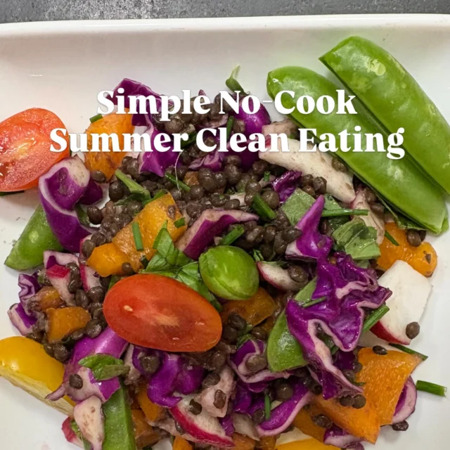 No oven no stove,  just colorful Whole Foods that nourish your body and leave you feeling energized. This vibrant salad is packed with lentils, crunchy vegetables, fresh herbs, and lemon vinaigrette. 

Healthy eating doesn’t have to be complicated. It just takes a little inspiration.  Need simple recipes, meal ideas, or support creating healthy habits that fit your lifestyle? I’d love to help, contact me to learn more about my Clean Eating Coaching and let’s make healthy eating easy this summer. #cleaneating #healthyeatingcoach #summersalads